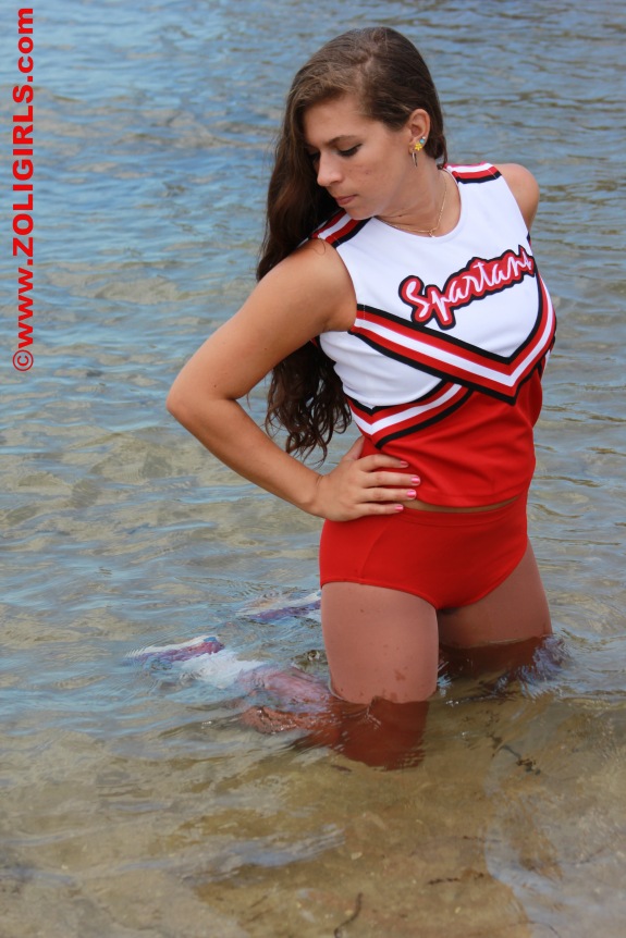 sam-cheerleader-uniform-wet-pantyhose